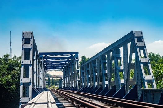 a large steel truss bridge for a single track railway in Indonesia photo