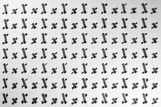 Calligraphy black and white letters X background. Lettering practice writing worksheet. Handwriting symbol filling pattern. Calligraphic letter x learning skills paper page. photo