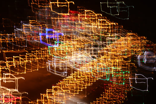 Road light traces. Trail lines background. Traffic bright lamps tracks. photo