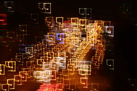 Traffic bright lamps tracks. Road light traces. Trail lines background. photo