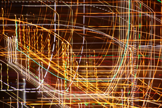 Road light traces. Trail lines background. Traffic bright lamps tracks. photo