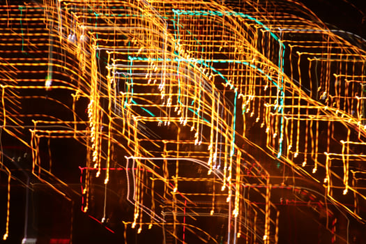 Road light traces. Trail lines background. Traffic bright lamps tracks. photo