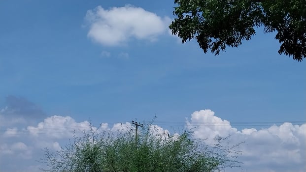 Blue sky with cloud background nature photo