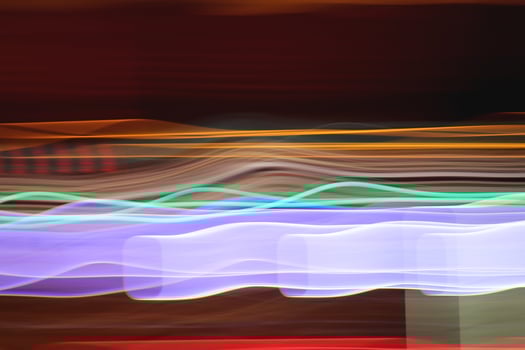 Night exposure zoom traces background. Light lines leaks exposition backdrop. Night city rays glow texture. photo