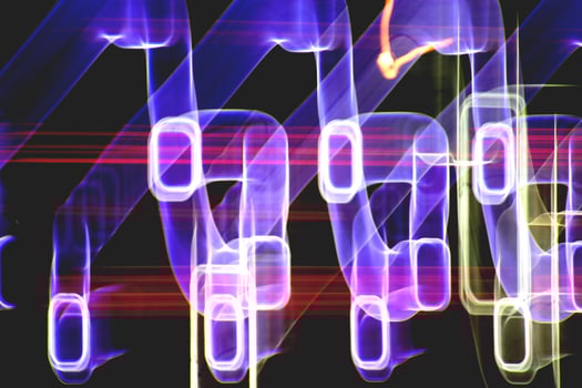 Night exposure zoom traces background. Light lines leaks exposition backdrop. Night city rays glow texture. photo