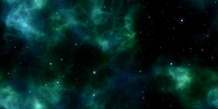 Deep Sea Blue Starry Milky Way Clouds on Night Sky Galaxy Background. Abstract Cosmos Infinity Texture. 3D Rendering. 3D Illustration. photo