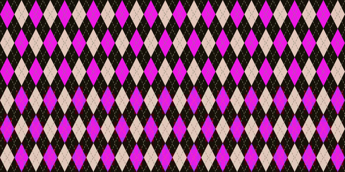 Violet Seamless Argyle Pattern. Retro Fabric Background. Traditional Rhombus Diamond Textile Texture. photo