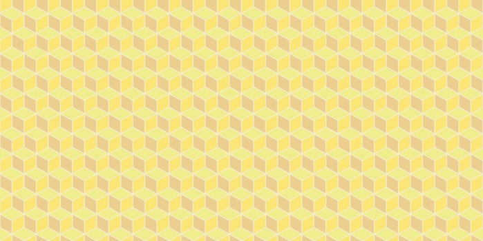 Yellow Honey Seamless Cube Pattern Background. Isometric Blocks Texture. Geometric 3d Mosaic Backdrop. photo
