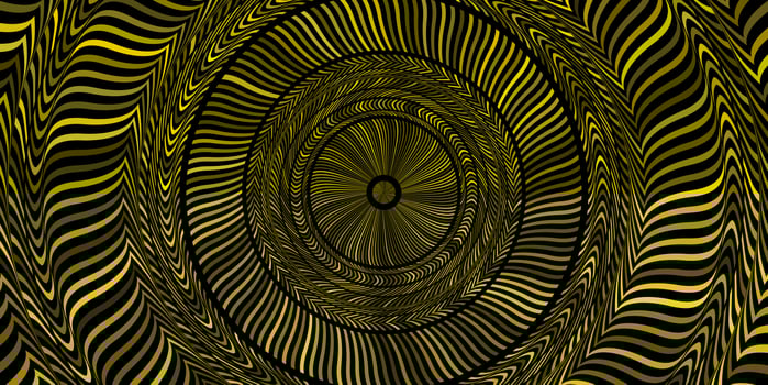 Golden Circles Art Action Background. Round Wheel Rhythm Backdrop. Center Concept. photo