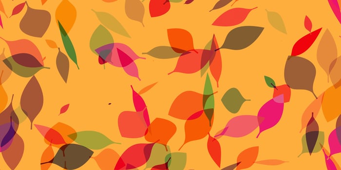 Orange color season leaves scenery creative. Decorative autumn design composition. Autumn background illustration. Leafs fall creative backdrop. Autumnal dry foliage seamless pattern. photo