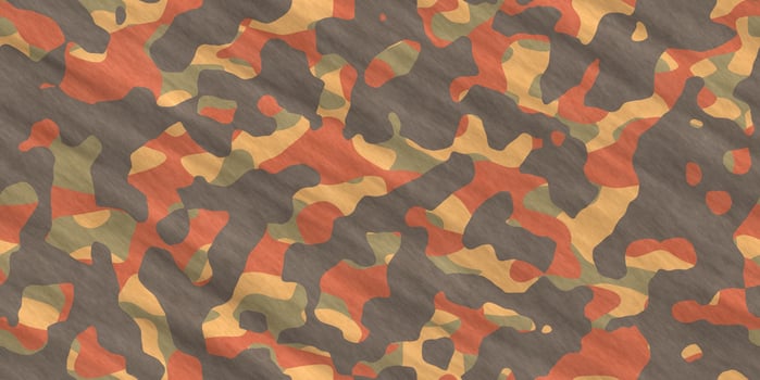 Orange Army Camouflage Background. Military Camo Clothing Texture. Seamless Combat Uniform. photo