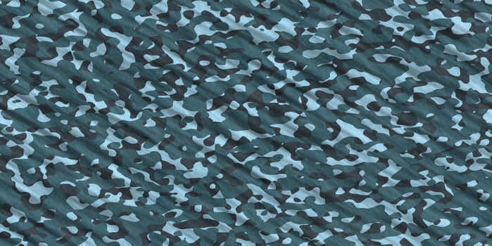 Sea Green Blue Army Camouflage Background. Military Uniform Clothing Texture. Seamless Combat Uniform. photo