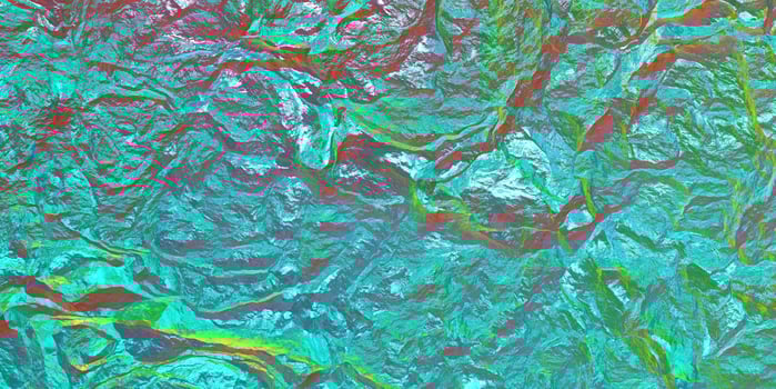 Chameleon stone rock surface texture. Holographic gradient background. Colored light on textured surface. photo