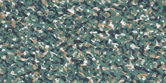 Green Beige Army Camouflage Background. Military Uniform Clothing Texture. Seamless Combat Uniform. photo