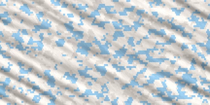 Sky Blue Army Camouflage Background. Military Uniform Clothing Texture. Seamless Combat Uniform. photo