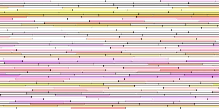 Yellow Pink Random Line Sections Background. Colorful Along Segments Texture. Abstract Color Layered Horizontal Cells. photo