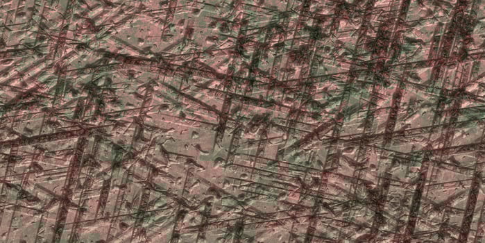 Seamless Gouged Bronze Background. Dirty Scarred Iron Texture. photo