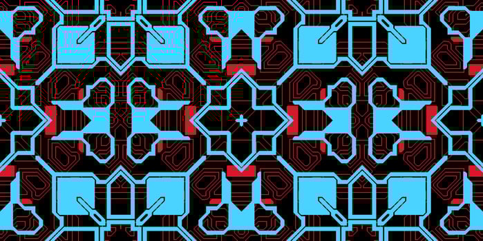 Blue Pink Seamless Techno Lines Pattern. Futuristic Geometry Background. Laser Technical Design Texture. photo