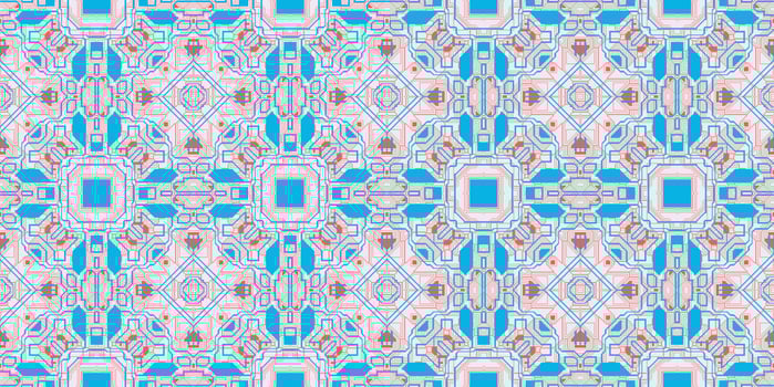 Blue Rose Seamless Techno Lines Pattern. Futuristic Geometry Background. Laser Technical Design Texture. photo