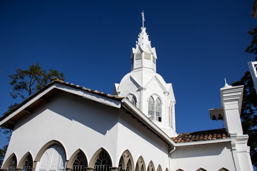 Historical chapel Our Lady of La Valvanera built in 1903 at the beautiful heritage town of Salamina in the department of Caldas in Colombia photo