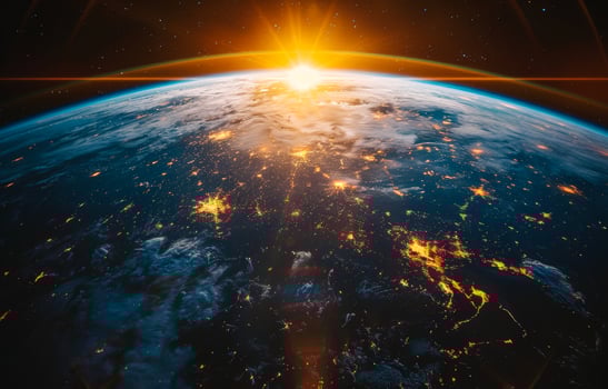 Earth from space at night. Planet Earth photo