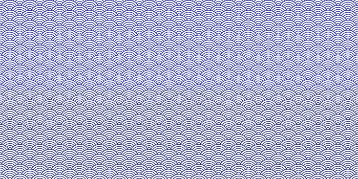 Lilac Sky Seamless Seigaiha Pattern. Traditional Japan Background. Oriental Asia Ornament Texture. National China Backdrop. photo