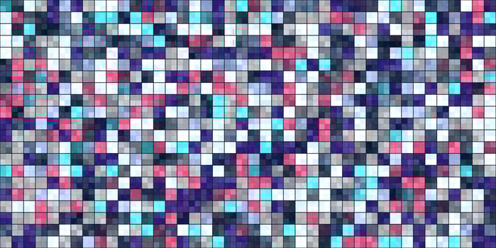 Lilac White Blue Tiling Colored Squares. Colorful mosaic texture. Bright filling geometric backdrop. Seamless Backgrounds. photo