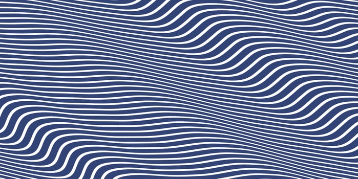 Strong Blue Seamless Hypnotic Waves Background. Stylish Colorful Ripples Texture. Dynamic Modern Backdrop. photo