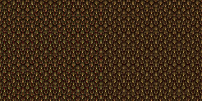 Brown Traditional Japan Background. Oriental Asia Ornament Texture. National China Backdrop. Seamless Seigaiha Pattern. photo