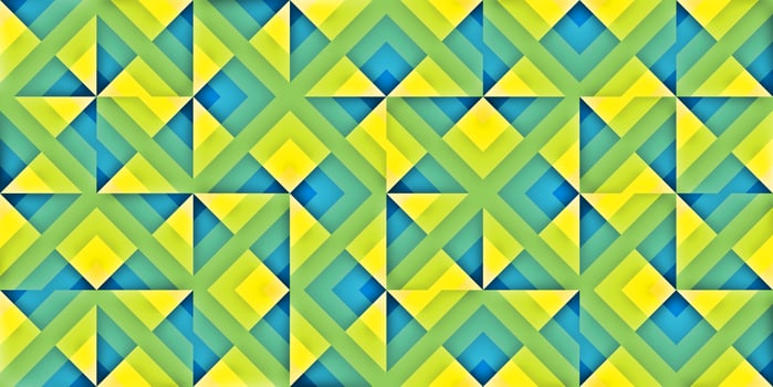 Blue Yellow Modern Random Filling Geometric Shapes Pattern Background Texture. photo