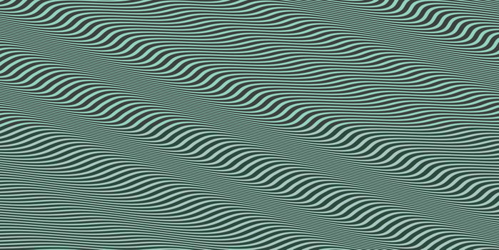 Dark Green Seamless Hypnotic Waves Background. Stylish Colorful Ripples Texture. Dynamic Modern Backdrop. photo