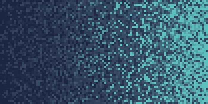 Dark Blue Pixilated Gradient Background. Mosaic Pixel Art Texture. Horizontal Pixel Gradient Backdrop. photo