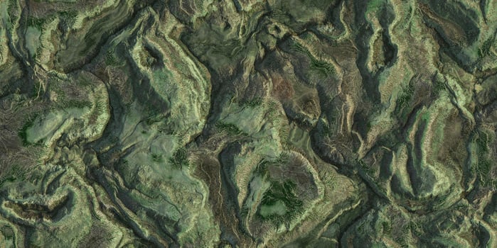 3D geography mountain district map atop background. Hills field landform from above view backdrop. Landscape topography top view texture. photo