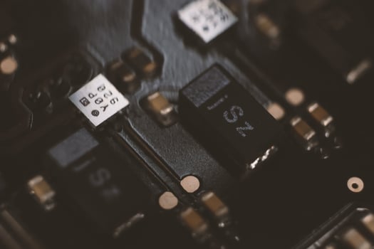 Microchip Macro Closeup Background. photo