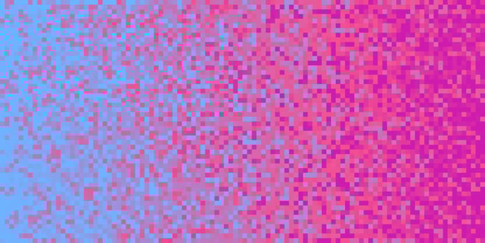 Indigo Lilac Purple Seamless Pixilated Gradient Background. Mosaic Pixel Art Texture. Horizontal Pixel Gradient Backdrop. photo