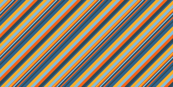 Indigo Orange Sky Blue Seamless Inclined Stripes Background. Modern Colors Sidelong Lines Texture. Vintage Style Stripe Backdrop. photo
