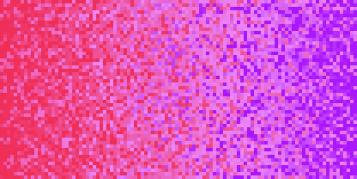 Red Lilac Violet Seamless Pixilated Gradient Background. Mosaic Pixel Art Texture. Horizontal Pixel Gradient Backdrop. photo