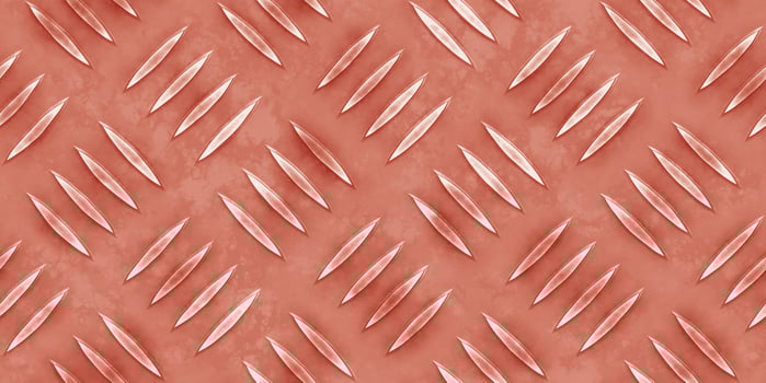 Seamless Copper Surface. Diamond Floor Texture. photo