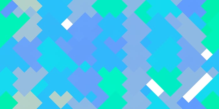 Blue green colored geometric pixelate texture. Colorful square geometry backdrop. Pixel graphic surface. Modern multicolor pattern. photo