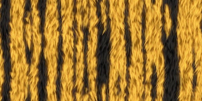 Striped yellow tiger warm surface. Hairy pattern. Furry backdrop. Wild animal design. Fuzzy fashion creative. Wool texture. Fur background. photo