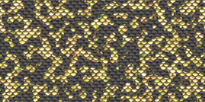 Black and yellow snake leather seamless textures. Reptile skin background. Reptilian scale pattern. Snakeskin surface. Dangerous wildlife backdrop. photo