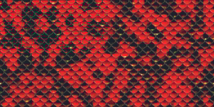 Red black reptilian scale pattern. Snakeskin surface. Dangerous wildlife backdrop. Snake leather seamless textures. Reptile skin background. photo