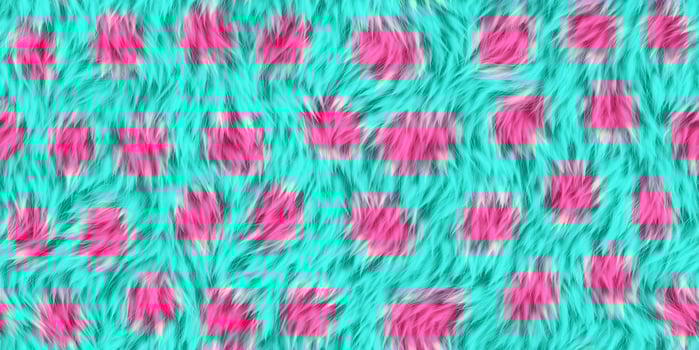 Spotted blue pink fur background. Warm surface. Hairy pattern. Furry backdrop. Wild animal design. Fuzzy fashion creative. Wool texture. photo