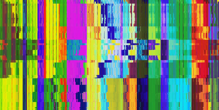 Colored Fluted Metal Fencing Colorful Noise Background. Glitch Art Backdrop. Distorted Geometric Surface. Abstract grunge pattern. Distortion Screen Texture. photo