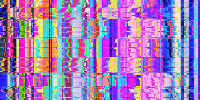 Multicolor Crimp Fence Wall Abstract grunge pattern. Distortion Screen Texture. Colorful Noise Background. Glitch Art Backdrop. Distorted Geometric Surface. photo