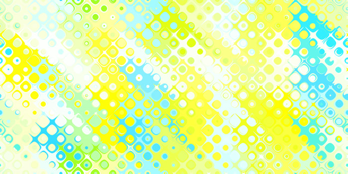 Yellow blue summer bright color bubbles geometric surface. Rounded cells grid background. Bubbled liquid creative design. photo