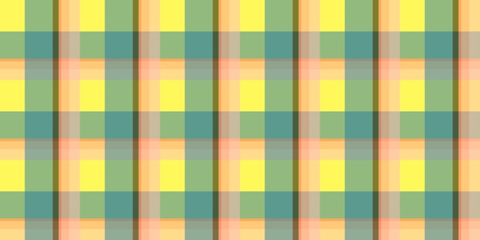 Yellow turquoise green peach seamless flannel texture. Fustian clothes fabric surface pattern. Checkered material backdrop. Woolen cotton wear textile background. photo