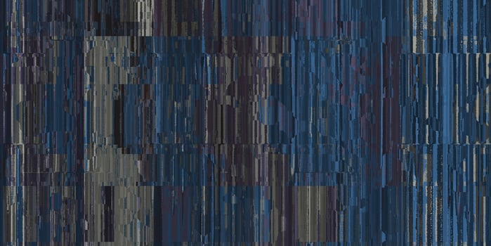 Dark Blue Rusted Camouflage Wall Glitch Art Backdrop. Distorted Geometric Surface. Abstract grunge pattern. Distortion Screen Texture. Colorful Noise Background. photo