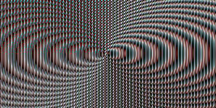 Red blue striped circles projector lens background creative. Searchlight screen optical. Lamp flare glow. Fresnel lens pattern. Spotlight glass art texture. photo