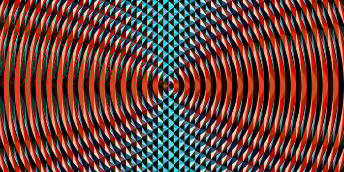 Color fresnel lens pattern. Spotlight glass art texture. Projector lens background creative. Searchlight striped circles screen optical. Lamp flare glow. photo